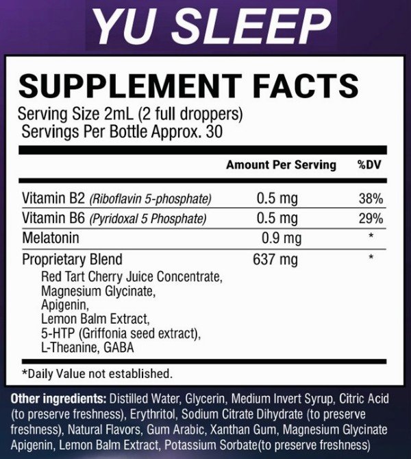 YuSleep Ingredients
