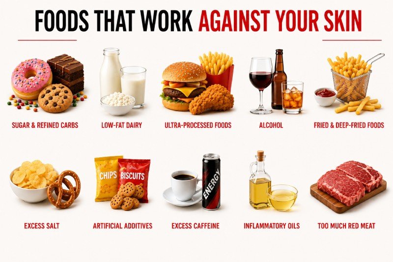 Foods That Work Against Your Skin