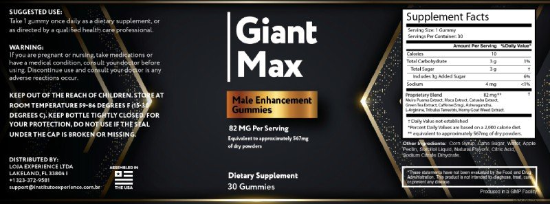 GiantMax Supplement Ingredients