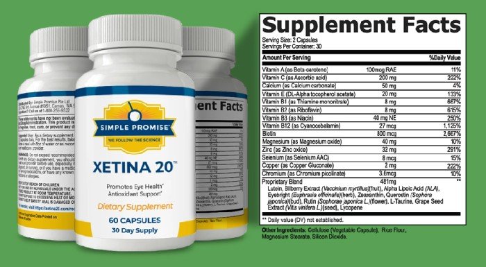 Xetina 20 Supplement Ingredients